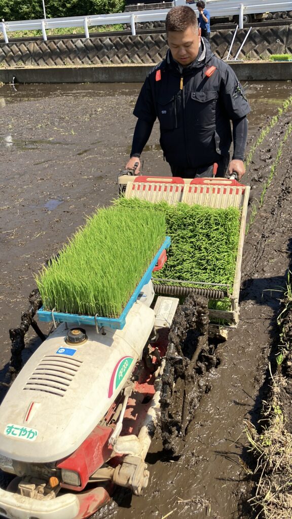 初めての田植え機
